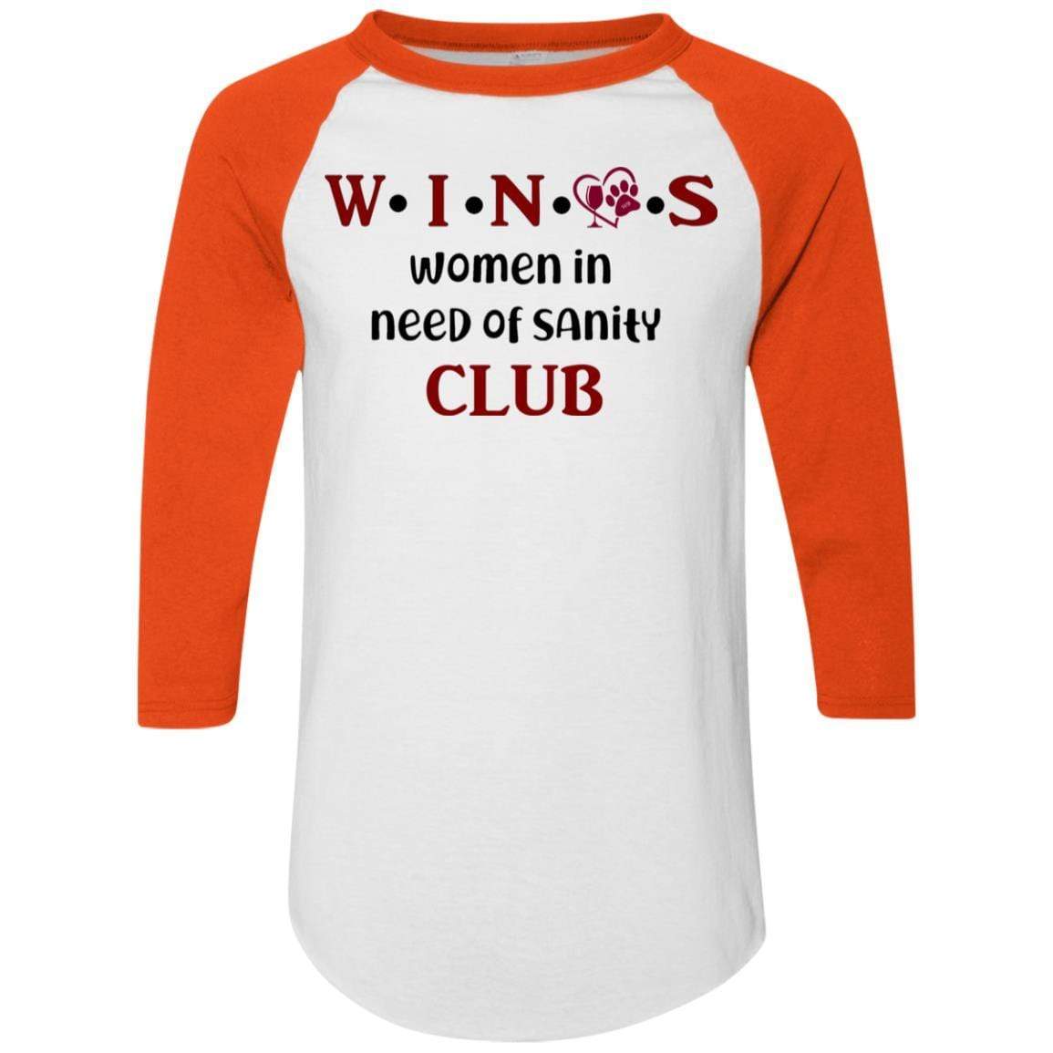 T-Shirts White/Orange / S WineyBitches.Co WINOS Club Colorblock Raglan Jersey (Burg Lettering) WineyBitchesCo