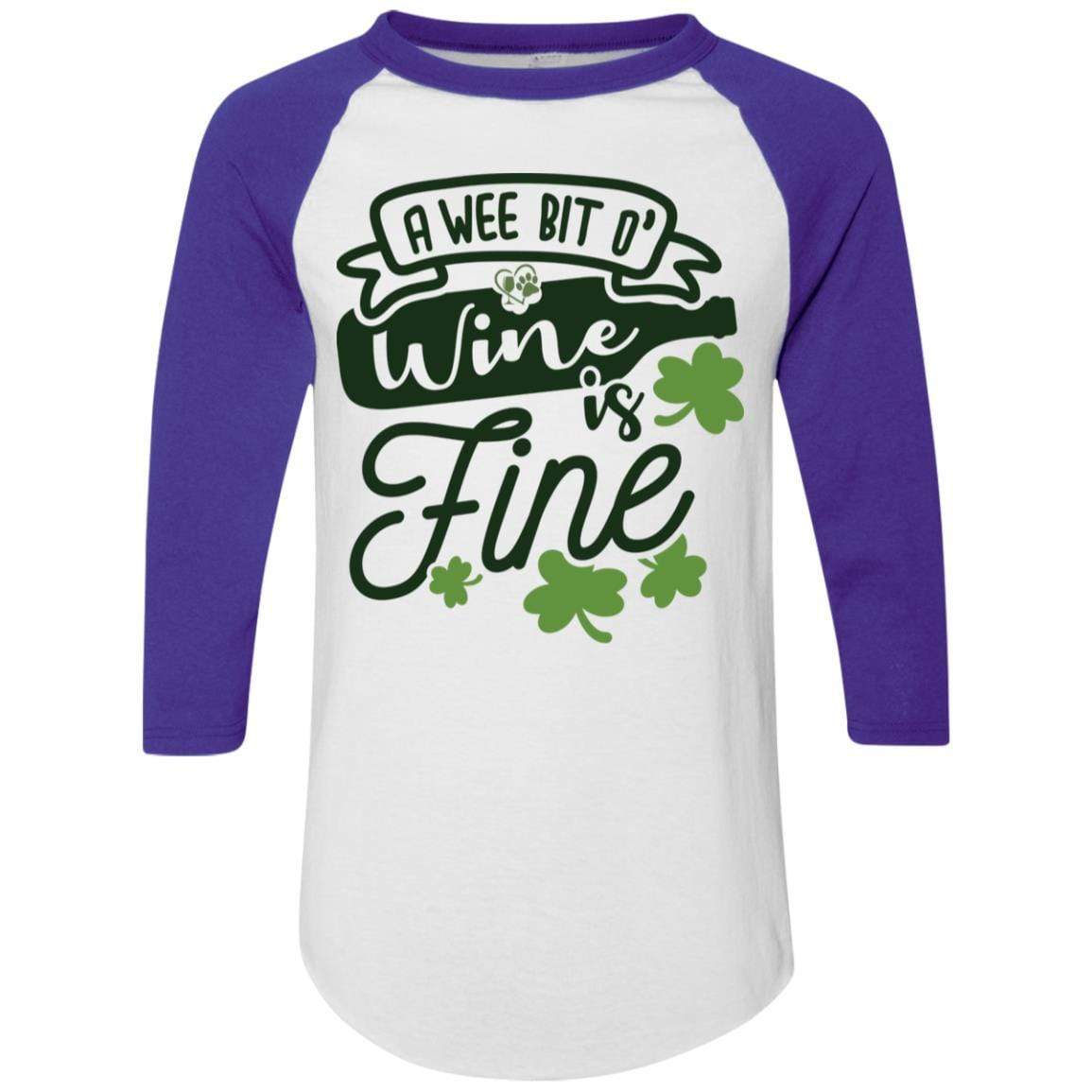 T-Shirts White/Purple / S Winey Bitches Co Colorblock Raglan Jersey WineyBitchesCo
