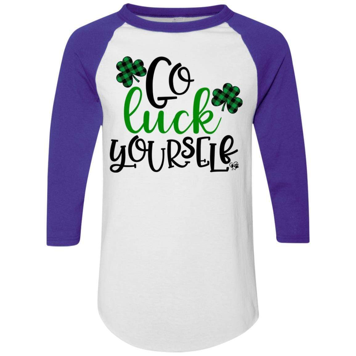 T-Shirts White/Purple / S Winey Bitches Co Colorblock Raglan Jersey WineyBitchesCo