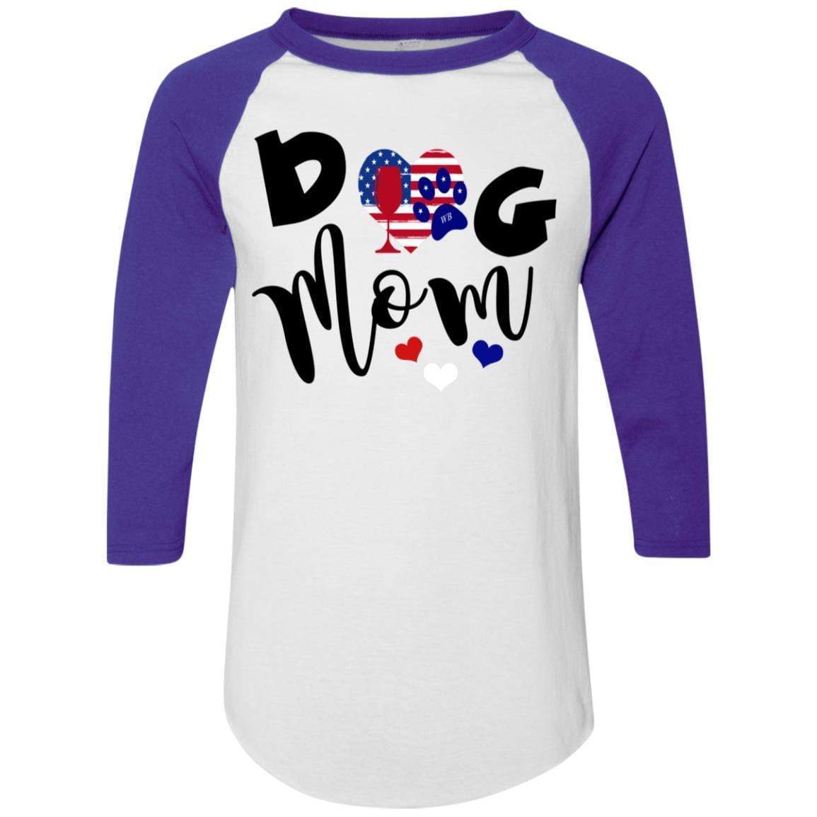 T-Shirts White/Purple / S WineyBitches.Co Dog Mom Colorblock Raglan Jersey WineyBitchesCo
