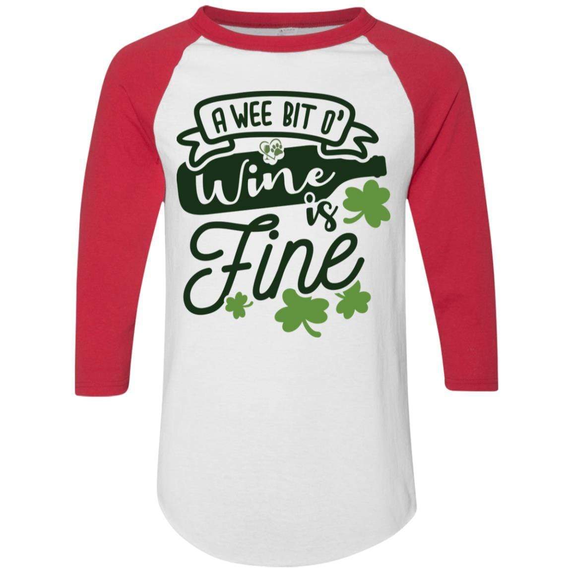 T-Shirts White/Red / S Winey Bitches Co Colorblock Raglan Jersey WineyBitchesCo