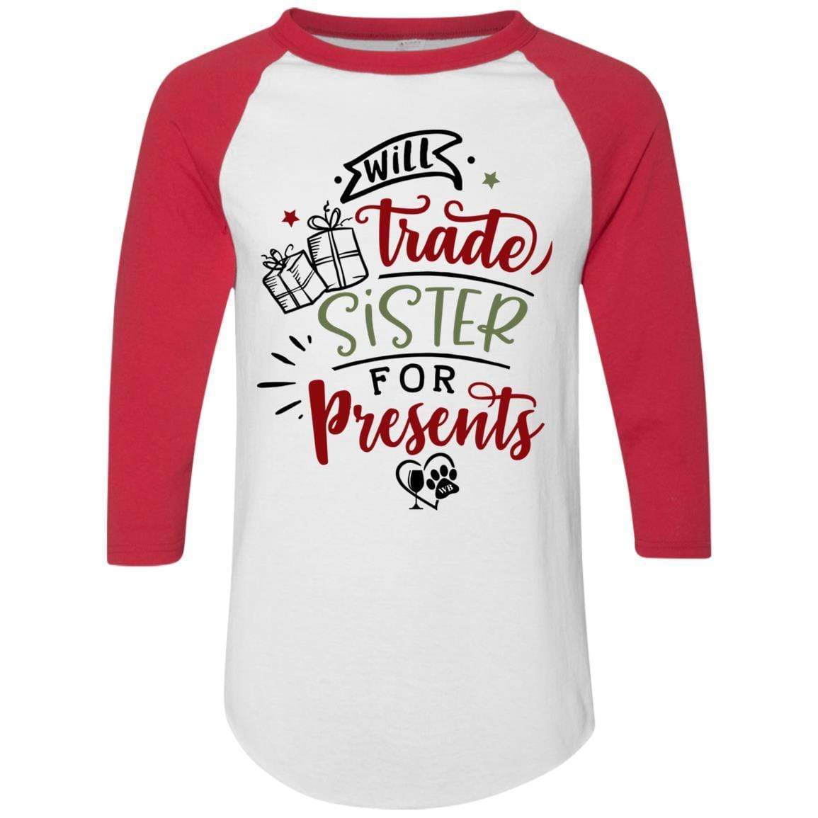T-Shirts White/Red / S WineyBitches.Co Colorblock Raglan Jersey WineyBitchesCo