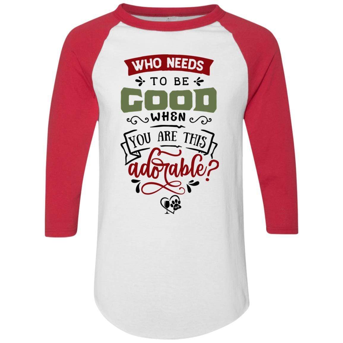 T-Shirts White/Red / S WineyBitches.Co Colorblock Raglan Jersey WineyBitchesCo