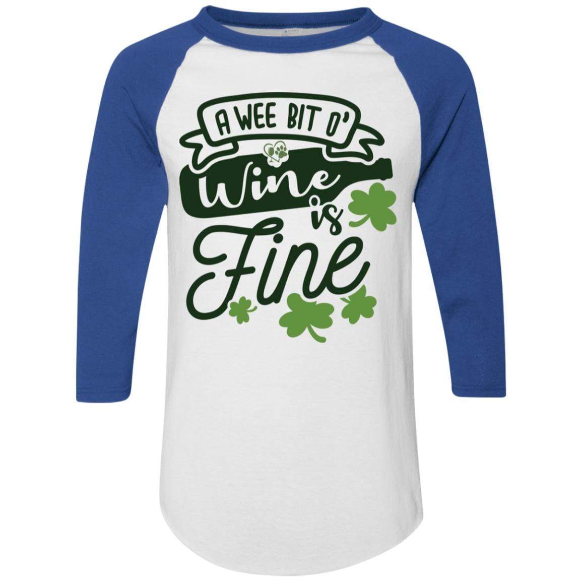 T-Shirts White/Royal / S Winey Bitches Co Colorblock Raglan Jersey WineyBitchesCo