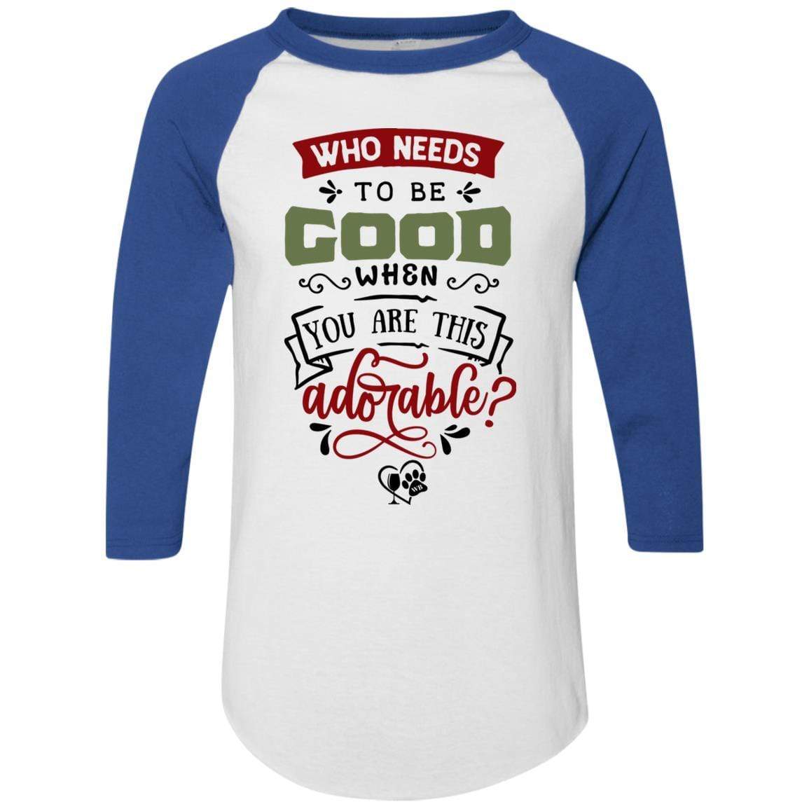 T-Shirts White/Royal / S WineyBitches.Co Colorblock Raglan Jersey WineyBitchesCo