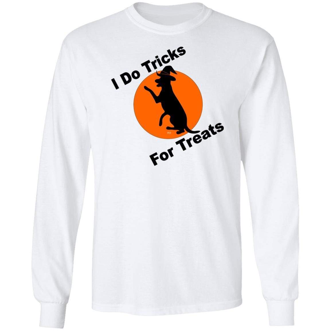 T-Shirts White / S WineyBitches.Co "I Do Tricks For Treats" Dog- LS Ultra Cotton T-Shirt WineyBitchesCo