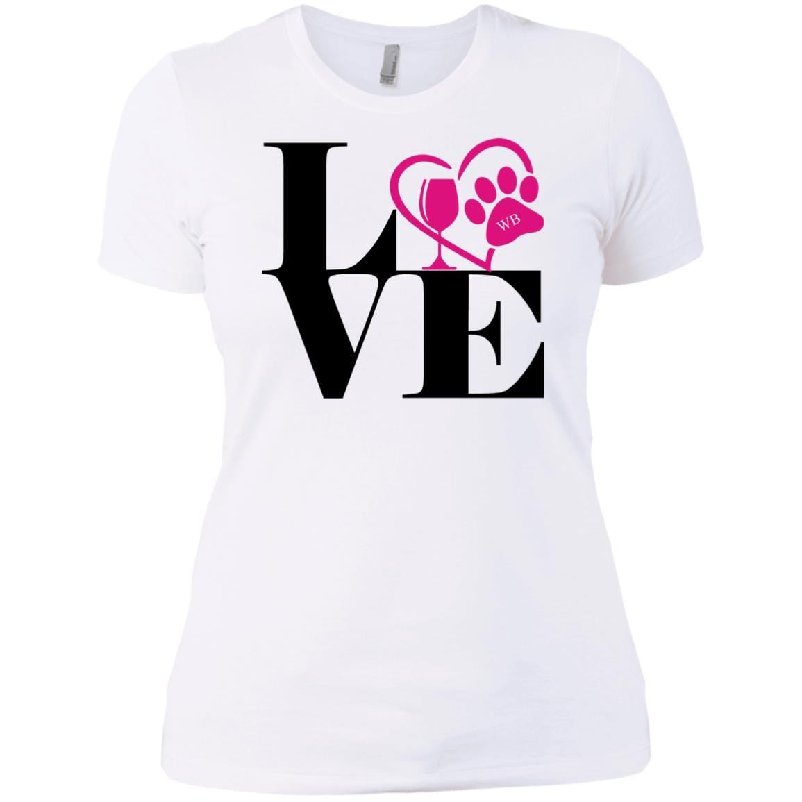 T-Shirts White / X-Small WineyBitches.Co "Love Paw 2" Ladies' Boyfriend T-Shirt WineyBitchesCo