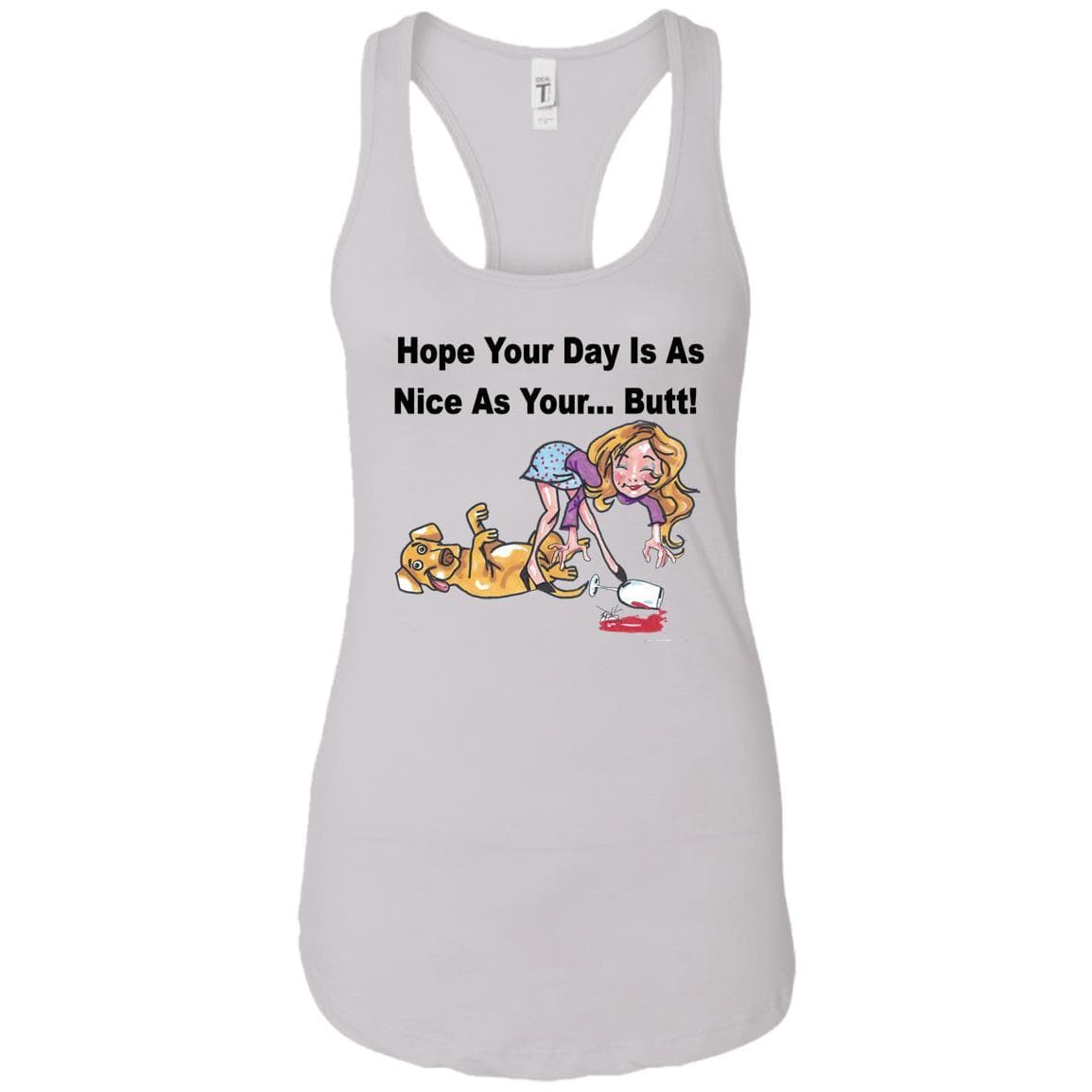 T-Shirts White / X-Small WineyBitches.co "Nice Butt" Racerback Tank-Black Lettering WineyBitchesCo