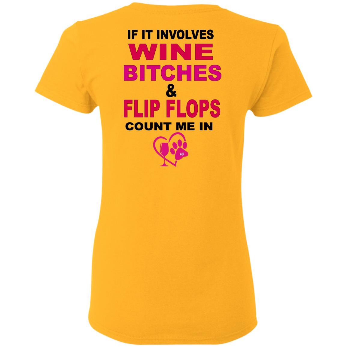 T-Shirts WineyBitches.co Hilariously Funny "Count Me In" Ladies T-Shirt for Wine & Dog Lovers WineyBitchesCo