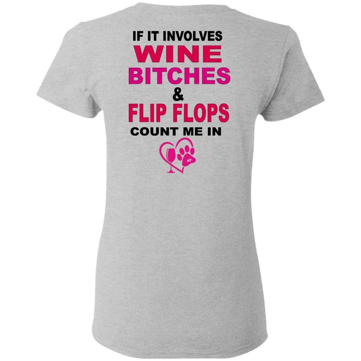 T-Shirts WineyBitches.co Hilariously Funny "Count Me In" Ladies T-Shirt for Wine & Dog Lovers WineyBitchesCo