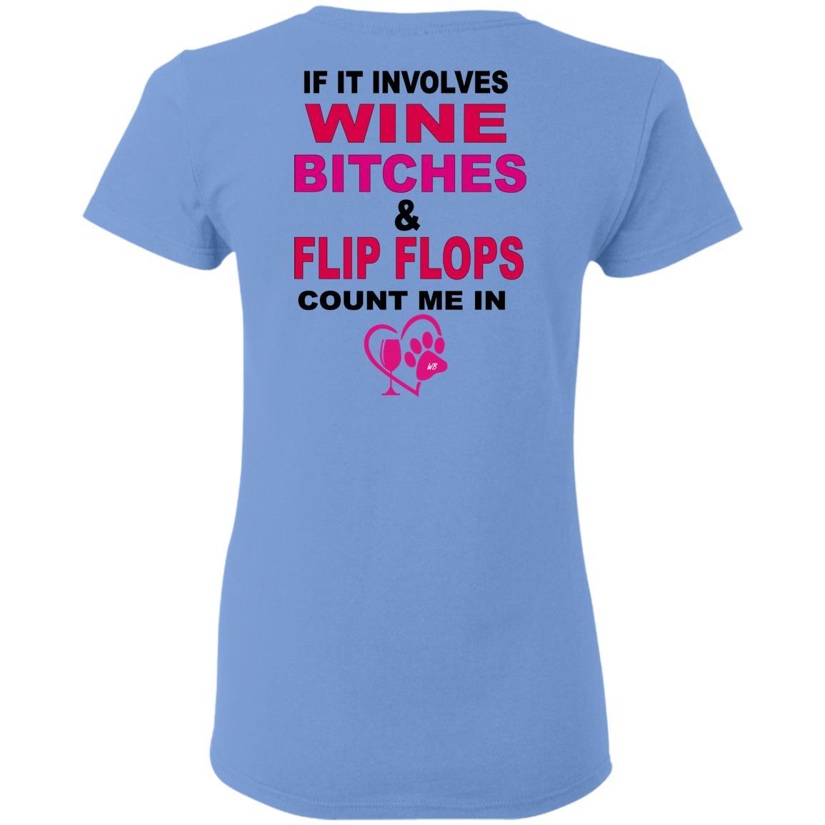 T-Shirts WineyBitches.co Hilariously Funny "Count Me In" Ladies T-Shirt for Wine & Dog Lovers WineyBitchesCo