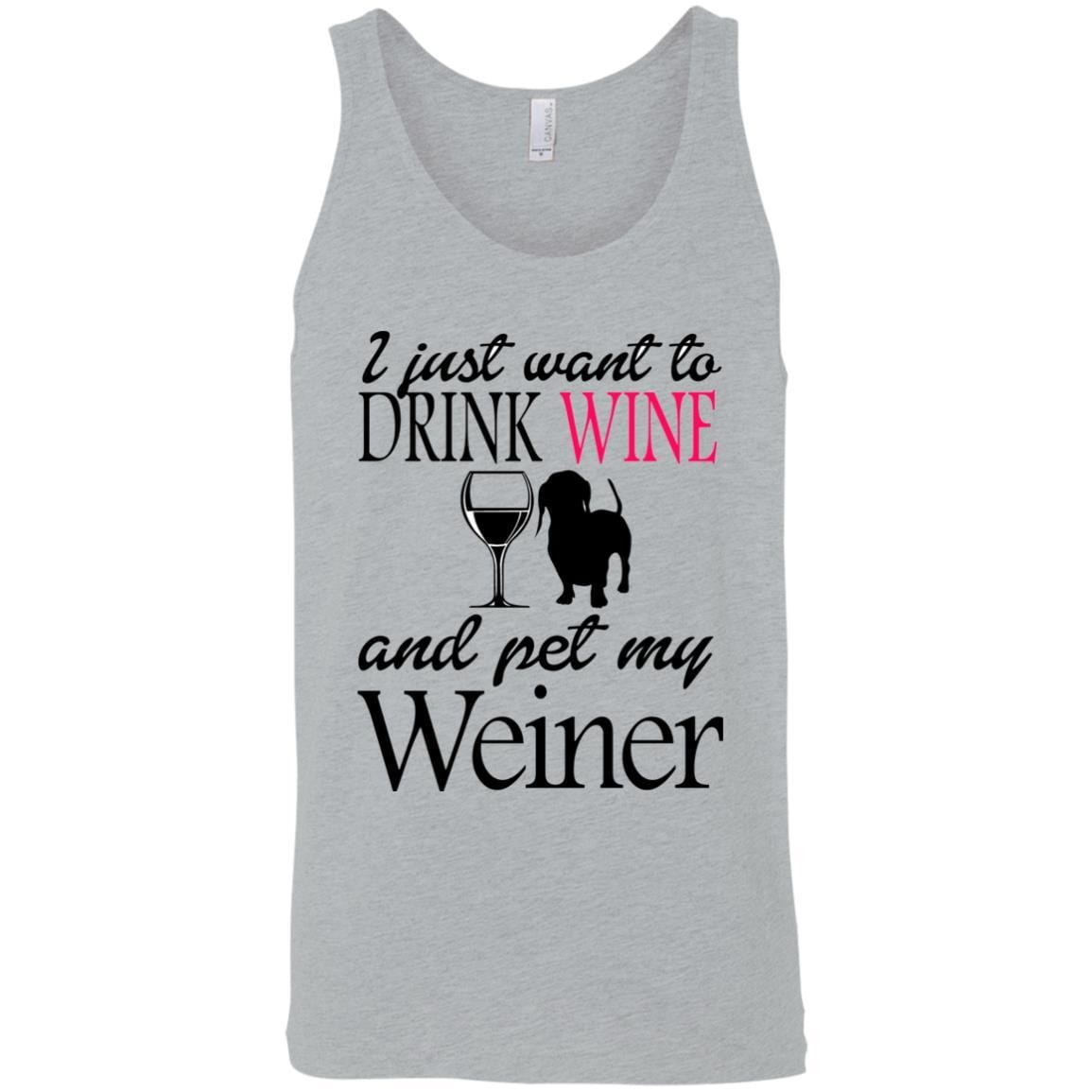 Tank Top Athletic Heather / X-Small WineyBitches.Co "Drink wine, Pet Weiner" Unisex Tank WineyBitchesCo