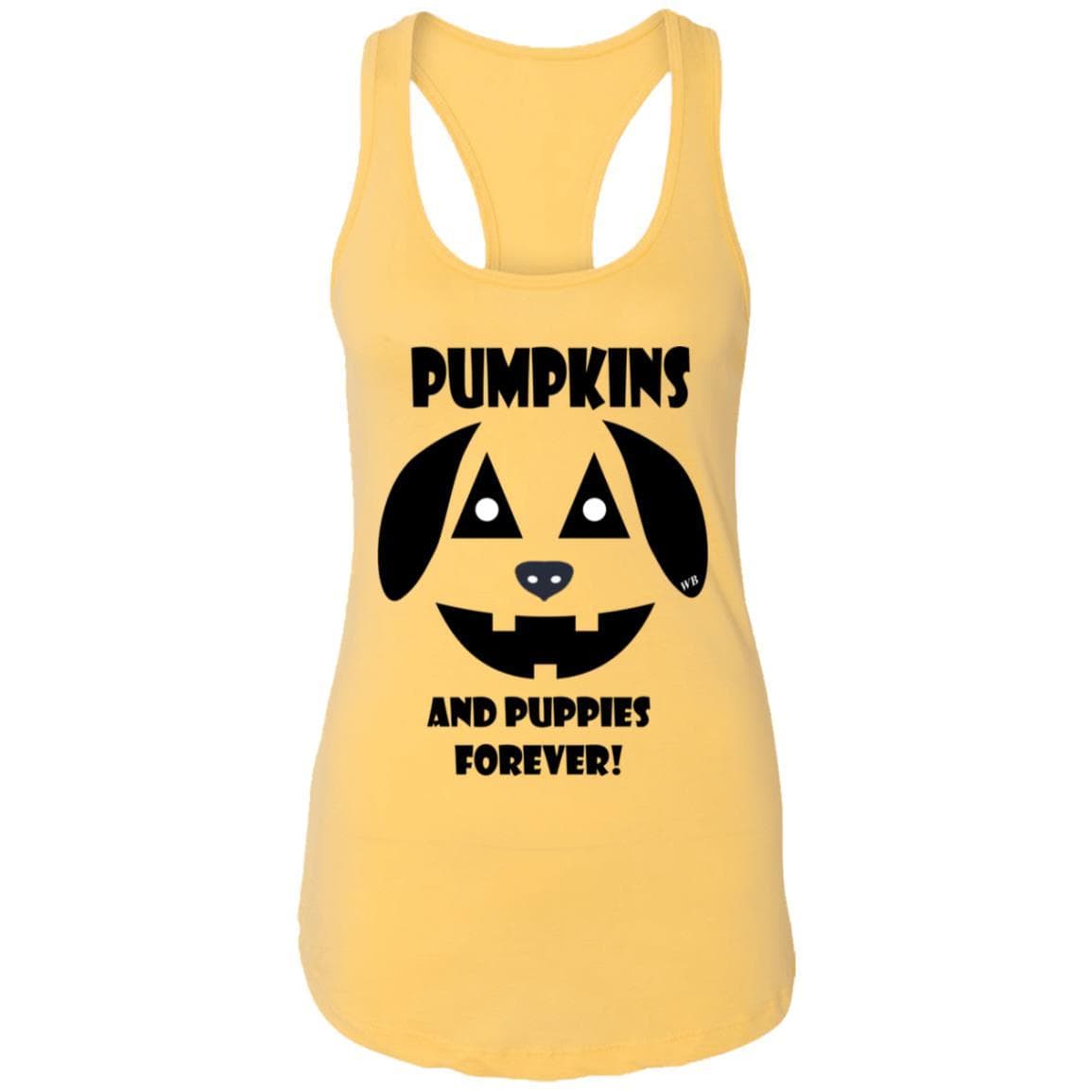 Tank Top Banana Cream / X-Small WineyBitches.Co "Pumpkins And Puppies Forever" Halloween Ladies Ideal Racerback Tank WineyBitchesCo