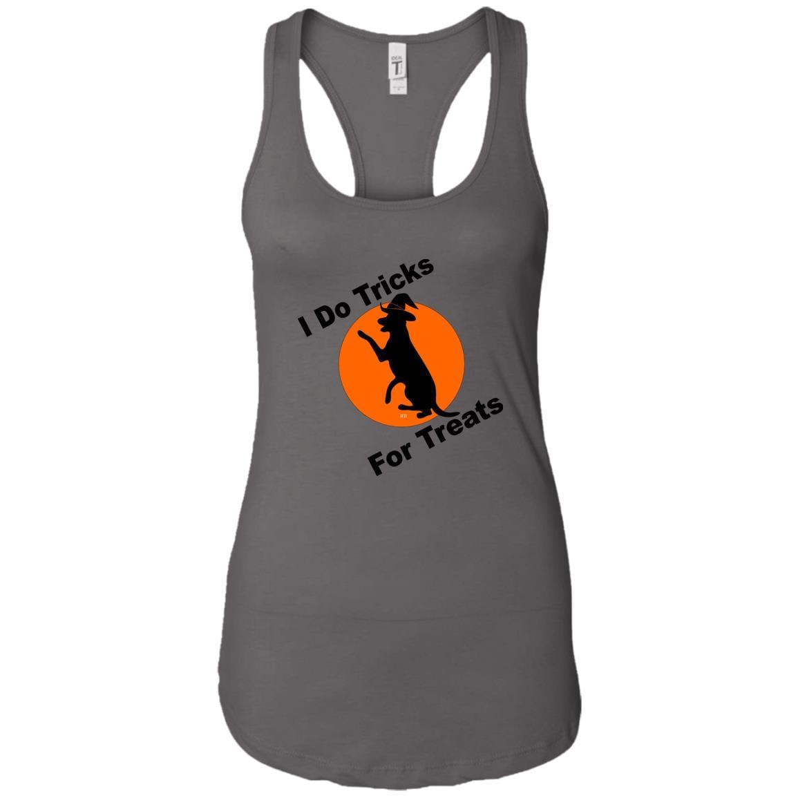 Tank Top Dark Grey / X-Small WineyBitches.Co "I Do Tricks For Treats" Dog-Ladies Ideal Racerback Tank WineyBitchesCo
