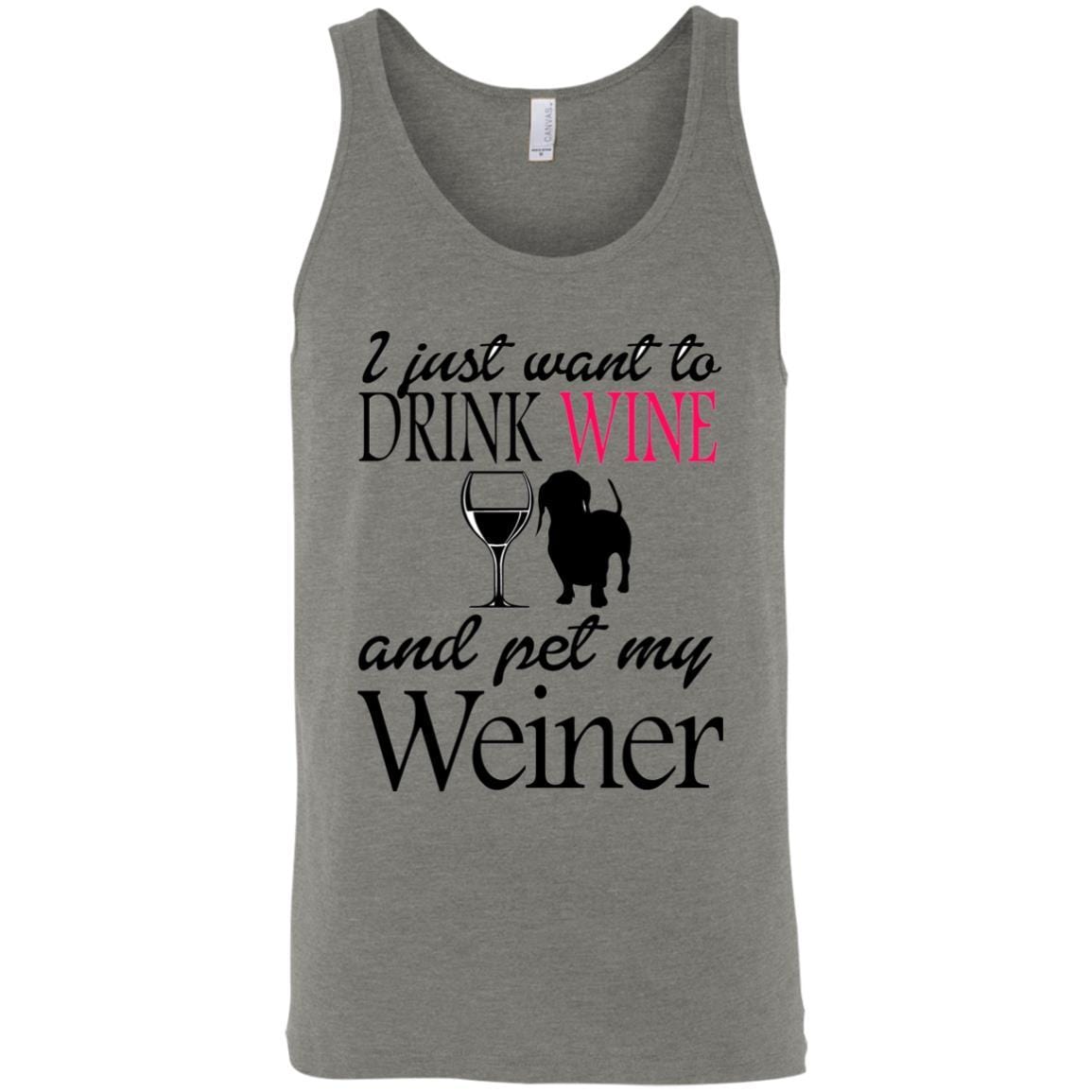 Tank Top Grey Triblend / X-Small WineyBitches.Co "Drink wine, Pet Weiner" Unisex Tank WineyBitchesCo