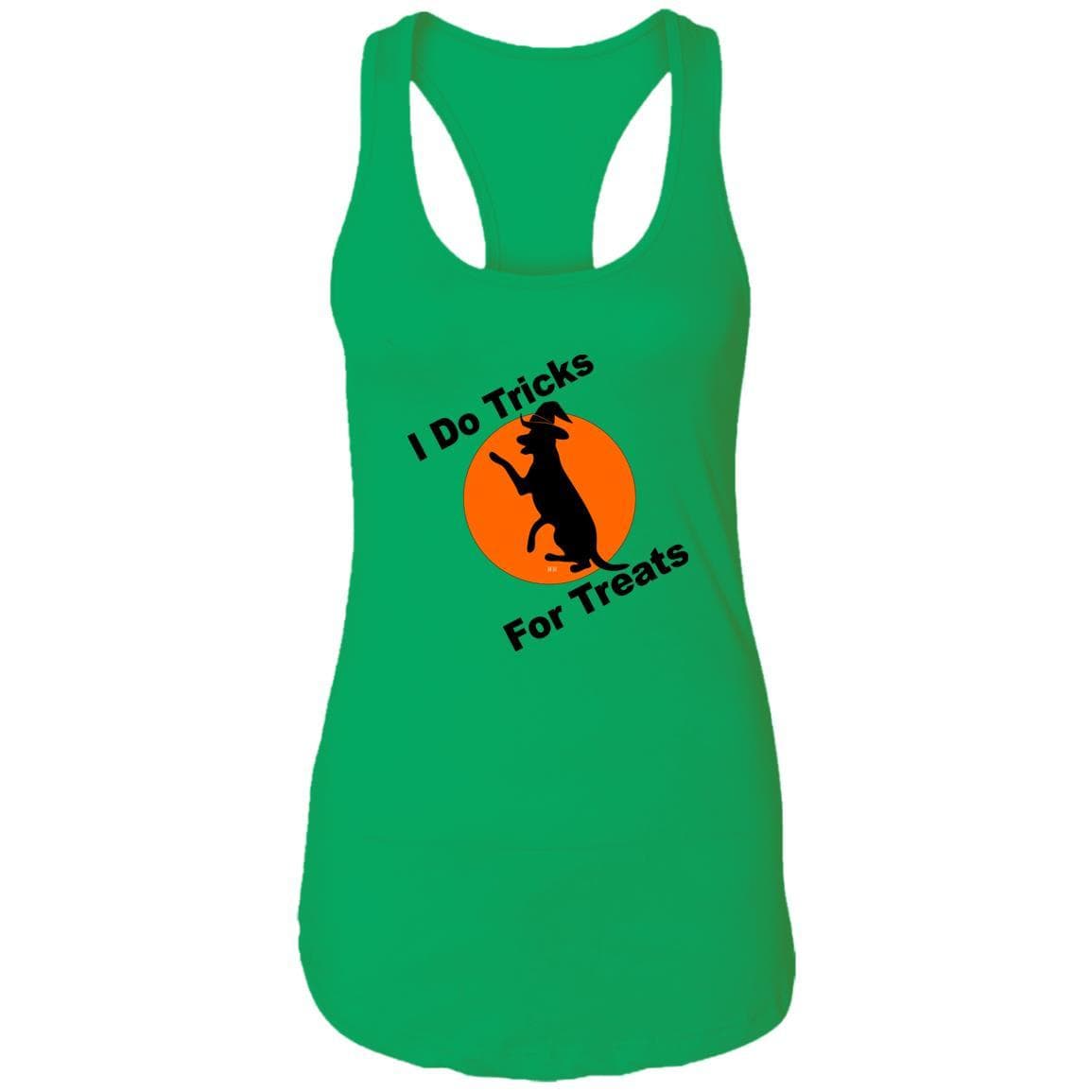 Tank Top Kelly Green / X-Small WineyBitches.Co "I Do Tricks For Treats" Dog-Ladies Ideal Racerback Tank WineyBitchesCo