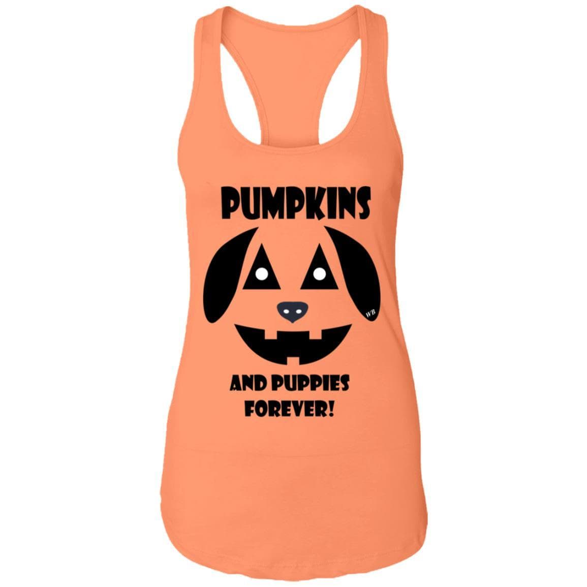 Tank Top Light Orange / X-Small WineyBitches.Co "Pumpkins And Puppies Forever" Halloween Ladies Ideal Racerback Tank WineyBitchesCo