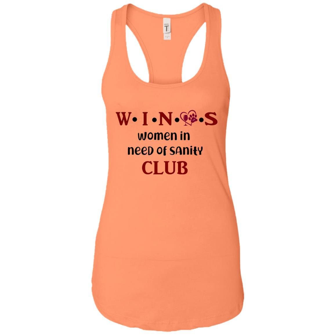 Tank Top Light Orange / X-Small WineyBitches.Co WINOS Club Ladies Ideal Racerback Tank Top (Burg Lettering) WineyBitchesCo