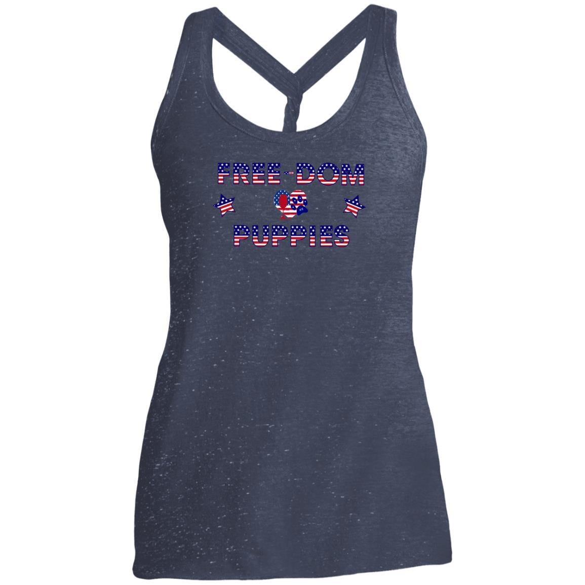Tank Top Navy/Royal Cosmic / X-Small WineyBitches.Co Free-Dom Puppies Ladies Cosmic Twist Back Tank WineyBitchesCo