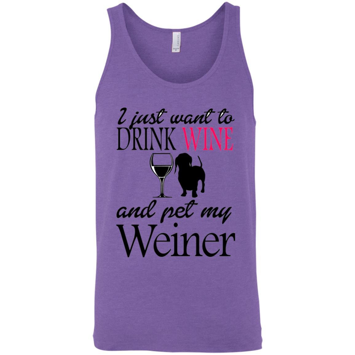 Tank Top Purple Triblend / / X-Small WineyBitches.Co "Drink wine, Pet Weiner" Unisex Tank WineyBitchesCo