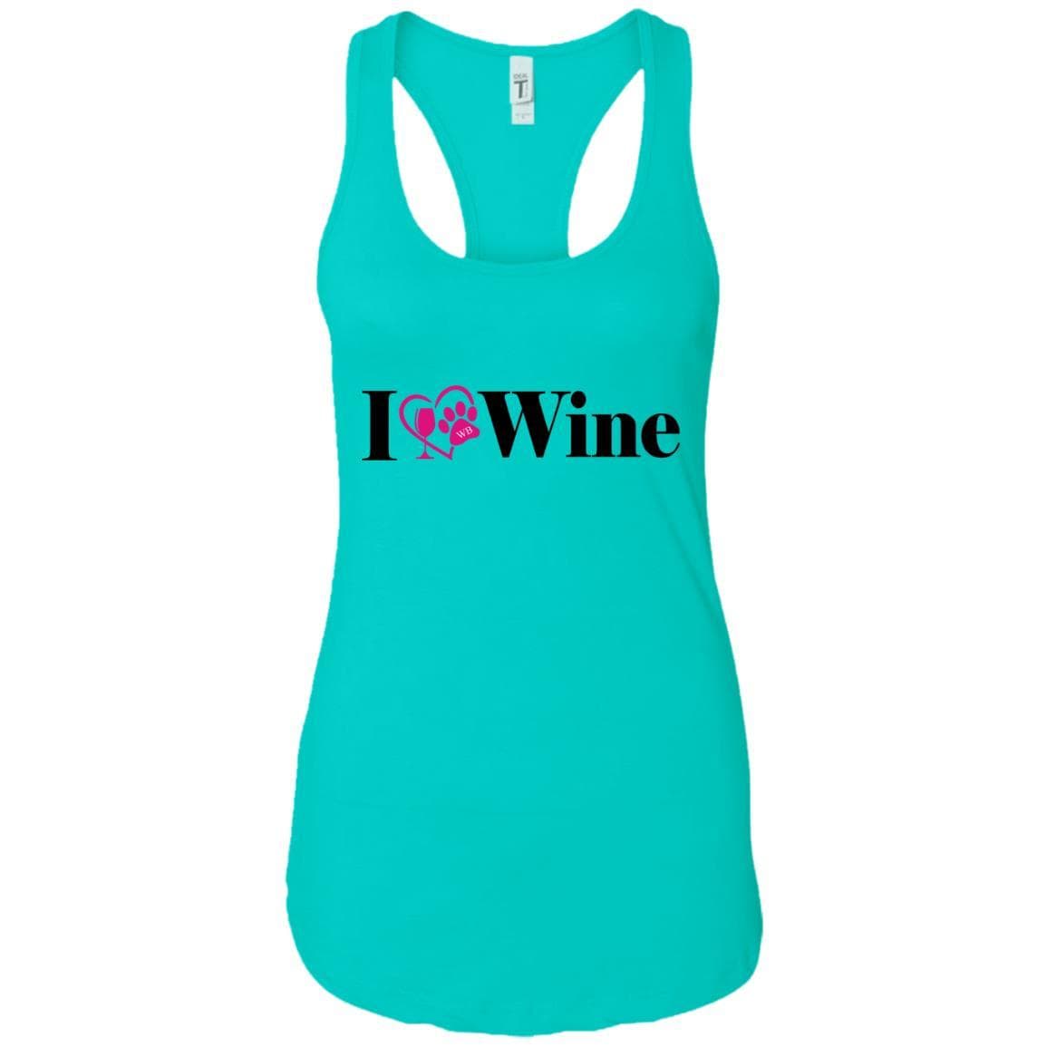 Tank Top Tahiti Blue / X-Small WineyBitches.Co "I Love Wine" Next Level Ladies Ideal Racerback Tank WineyBitchesCo
