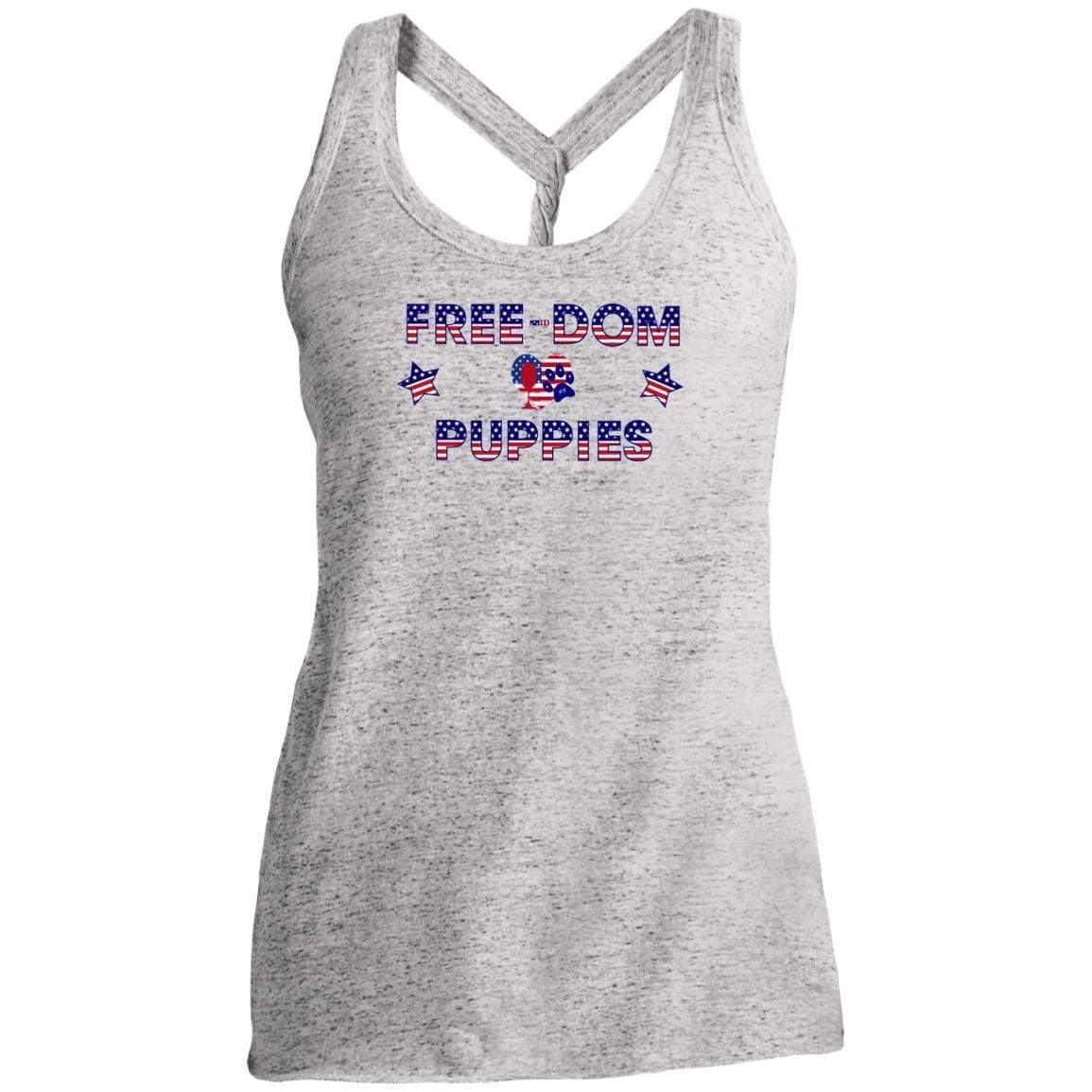 Tank Top White/Black Cosmic / X-Small WineyBitches.Co Free-Dom Puppies Ladies Cosmic Twist Back Tank WineyBitchesCo