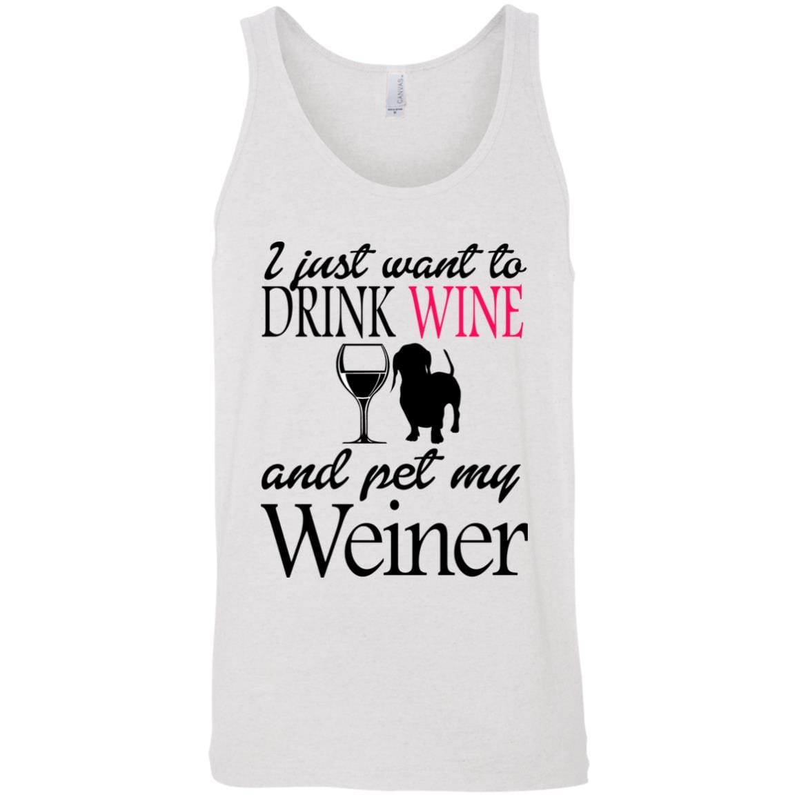 Tank Top White Fleck Triblend / X-Small WineyBitches.Co "Drink wine, Pet Weiner" Unisex Tank WineyBitchesCo