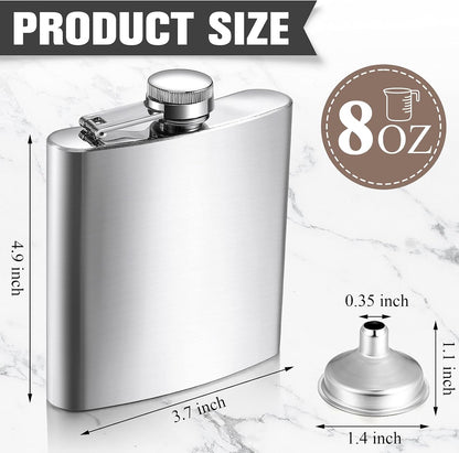 Military Space Force Stainless Steel Flask Silver 8 oz. Leak Proof