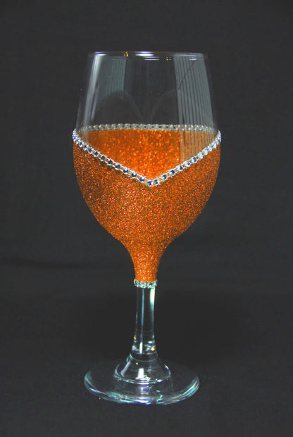 BRIDE and Heart Wedding Day Handmade Wine Glass- Choose your color, Stem or Stemless