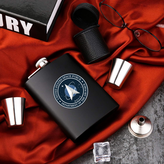 Military Stainless Steel Hip Flask Matte Black 8 oz. Leak Proof Flask