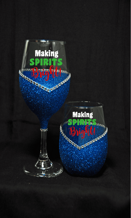 Winey Bitches Co "Making Spirits Bright" Holiday Drinkware-Choose your color