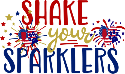 Shake Your Sparklers Bling Stem or Stemless Wine Glasses-Choose your color-4th of July