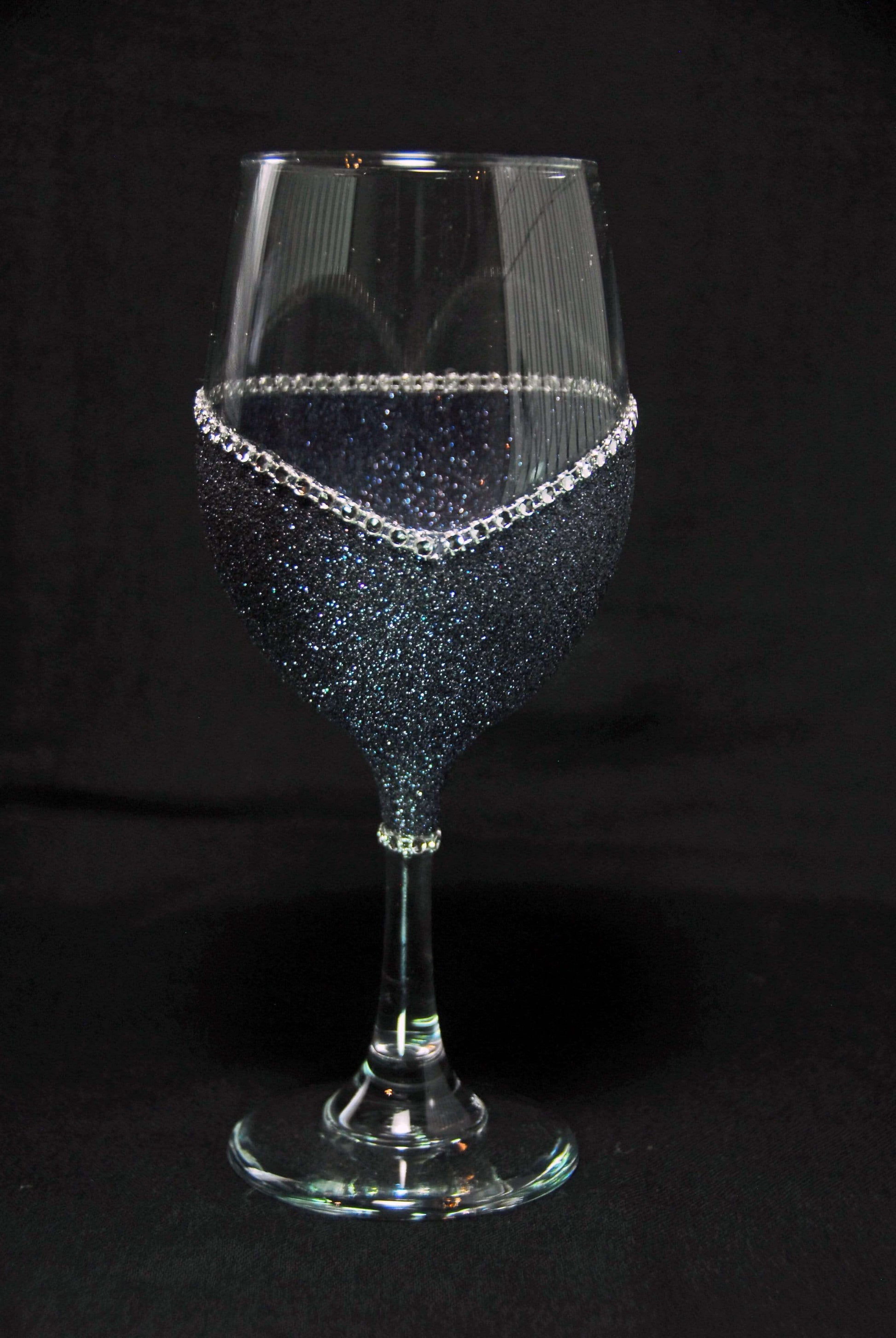 Drinkware Black-Silver / Stem Winey Bitches Co Bra Off, Hair Up,Wine Poured Bling Stem or Stemless Wine Glasses-Choose your color WineyBitchesCo