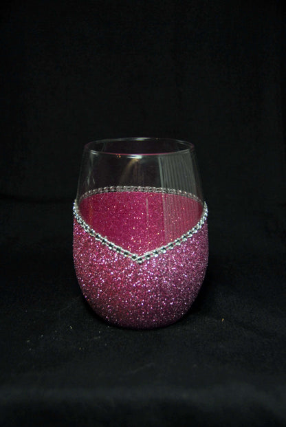 Drinkware Cleveland Indians Bling Stem or Stemless Wine Glasses-Choose your color WineyBitchesCo