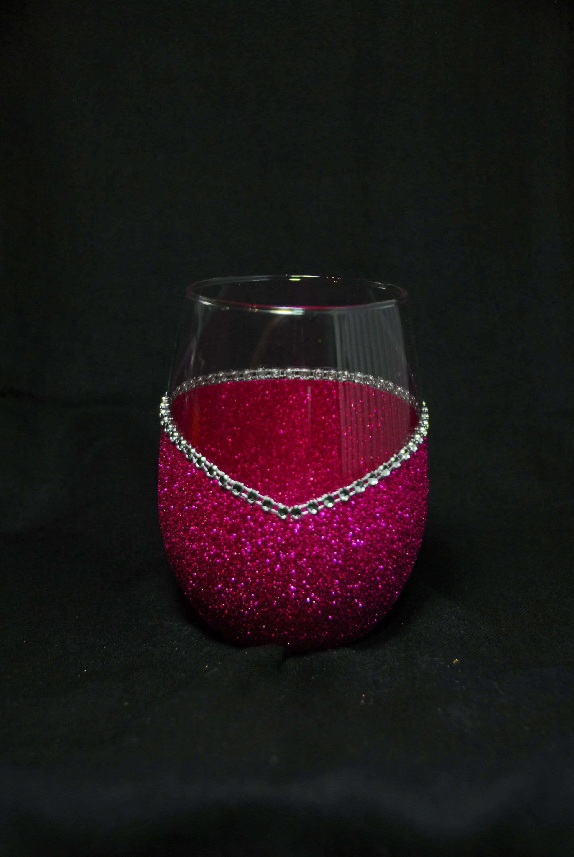 Classy with A Bitchy Side Bling Stem or Stemless Wine Glasses-Choose your color-Just Sayin' - Winey Bitches - Wine- Women- K9's