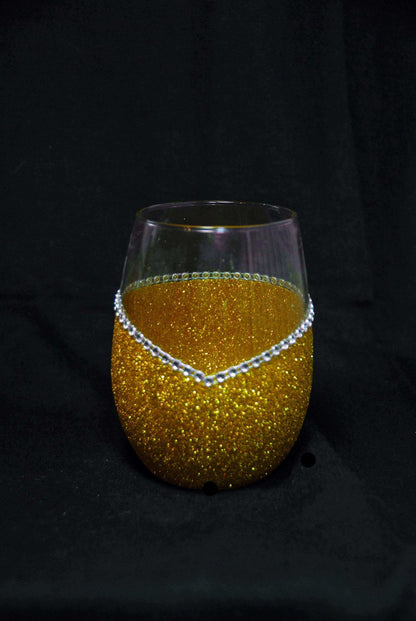 Drinkware Gold / Stemless Winey Bitches Co Drink Drank Drunk Bling Stem or Stemless Wine Glasses-Choose your color WineyBitchesCo