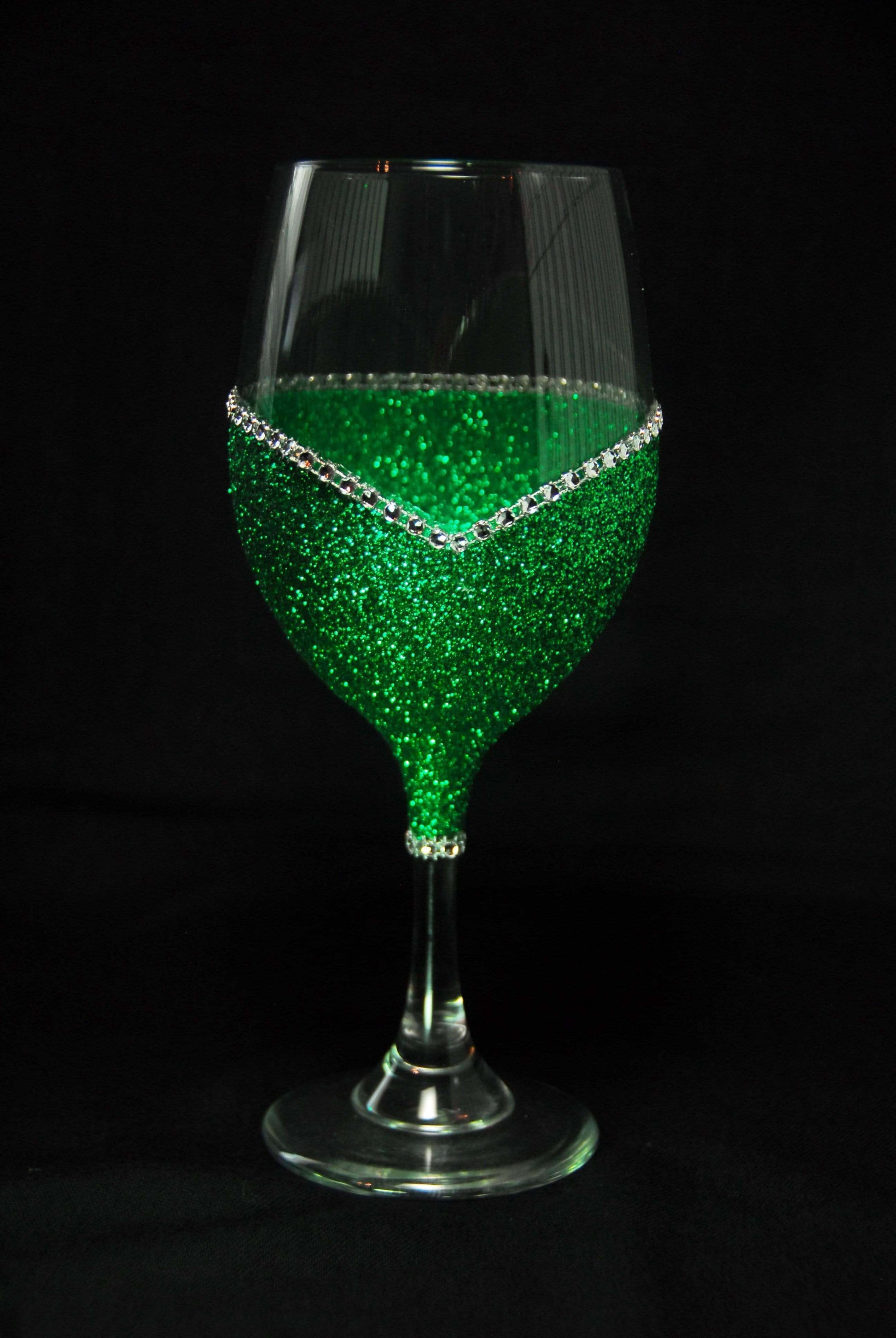 Drinkware Green / Stem Winey Bitches Co Drink Drank Drunk Bling Stem or Stemless Wine Glasses-Choose your color WineyBitchesCo