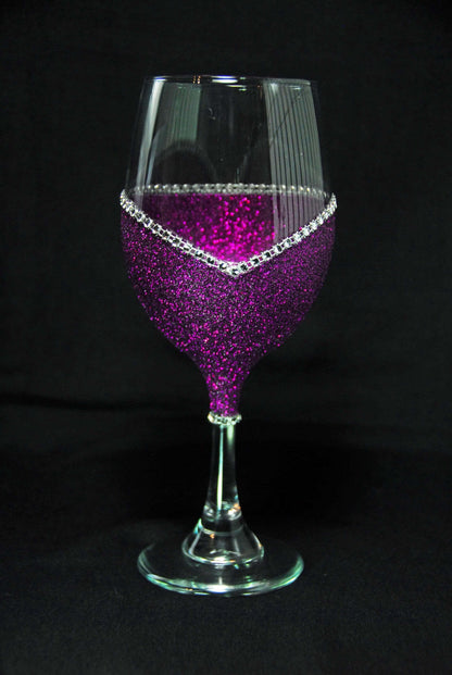 Funny "100% Bitch" Saying- Bling Stem or Stemless Wine Glasses-Choose your color - Winey Bitches - Wine- Women- K9's