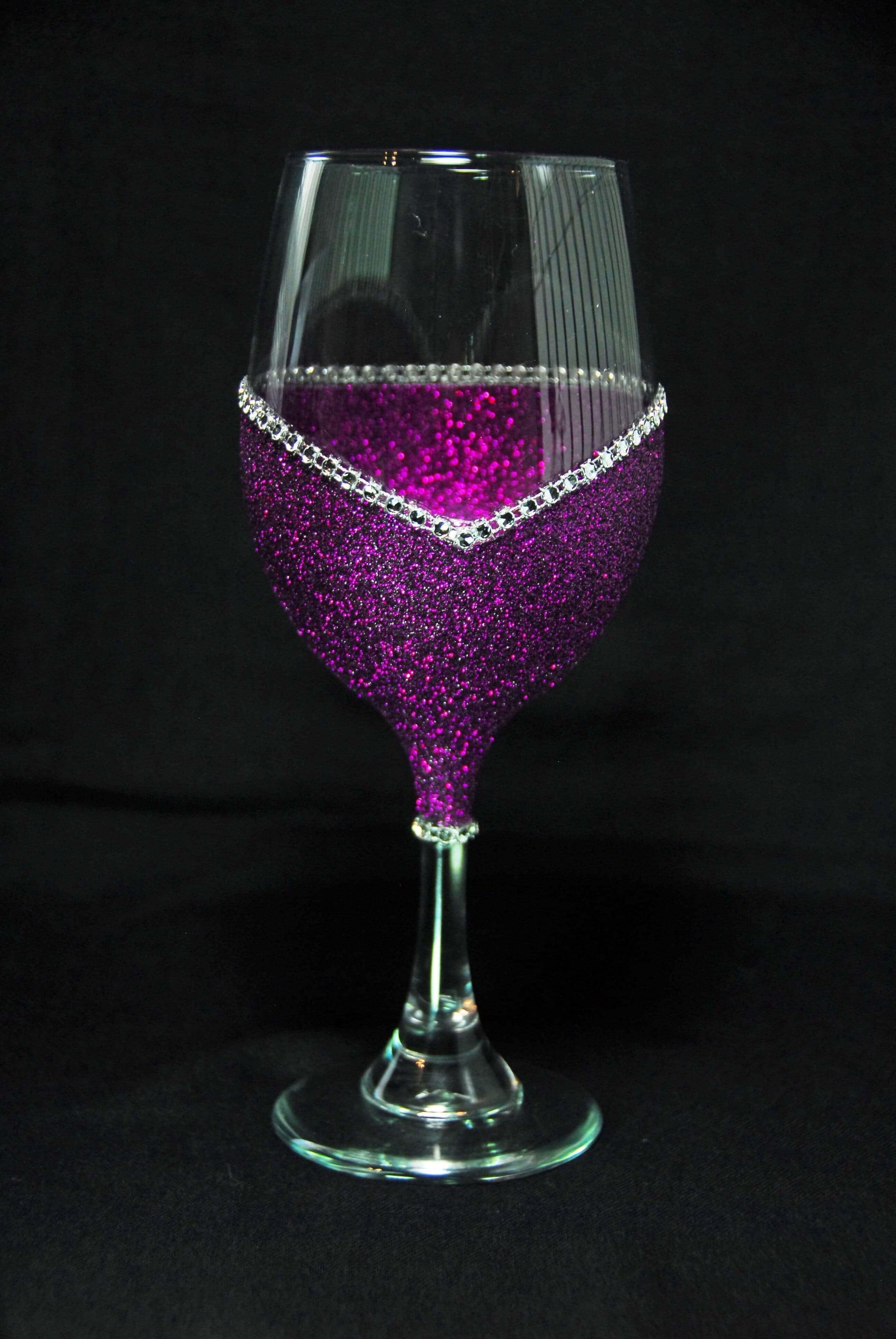 Classy with A Bitchy Side Bling Stem or Stemless Wine Glasses-Choose your color-Just Sayin' - Winey Bitches - Wine- Women- K9's