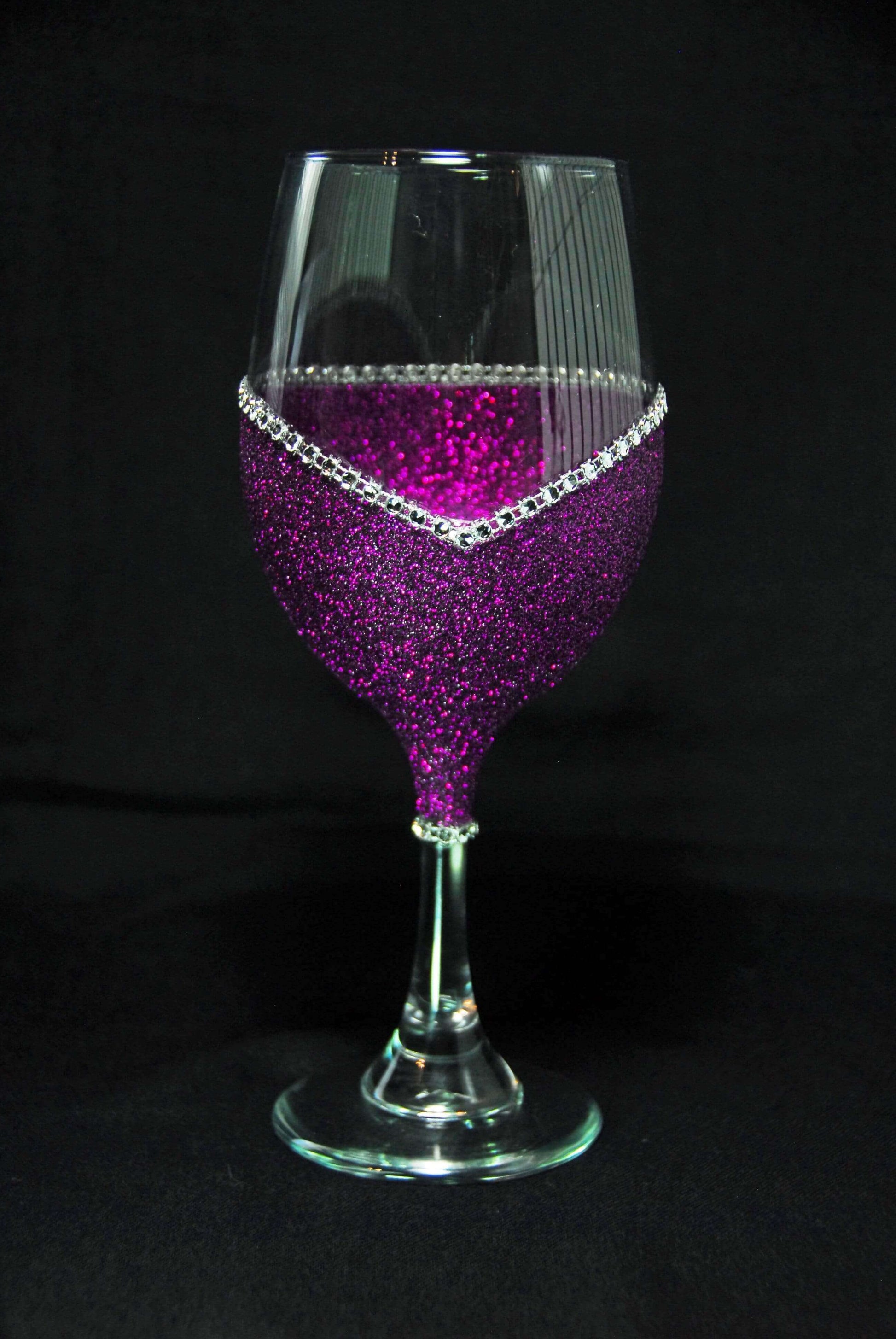 Classy with A Bitchy Side Bling Stem or Stemless Wine Glasses-Choose your color-Just Sayin' - Winey Bitches - Wine- Women- K9's