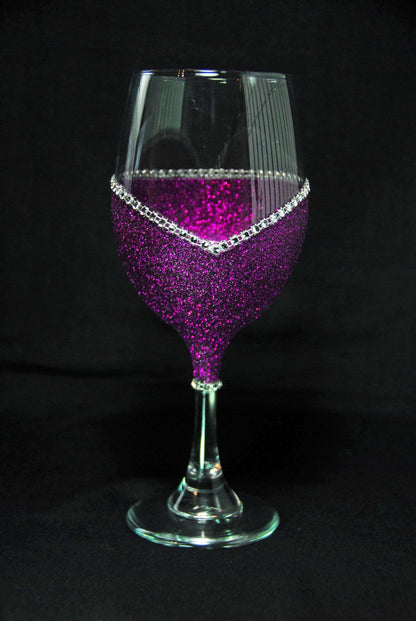 Drinkware Purple / Stem Winey Bitches Co Drink Drank Drunk Bling Stem or Stemless Wine Glasses-Choose your color WineyBitchesCo