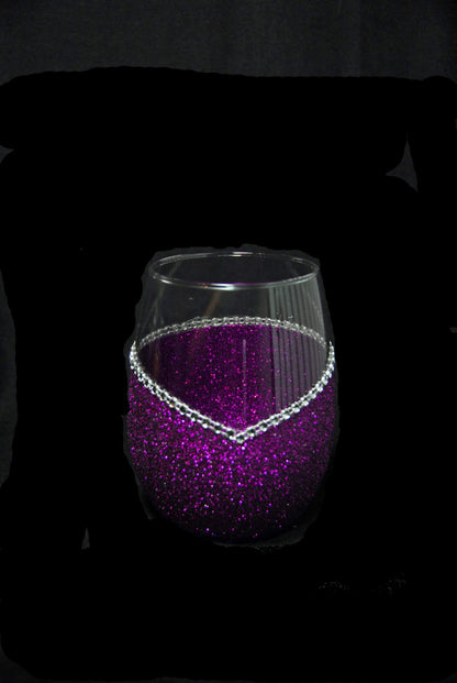 Drinkware Purple / Stemless Winey Bitches Co Drink Drank Drunk Bling Stem or Stemless Wine Glasses-Choose your color WineyBitchesCo