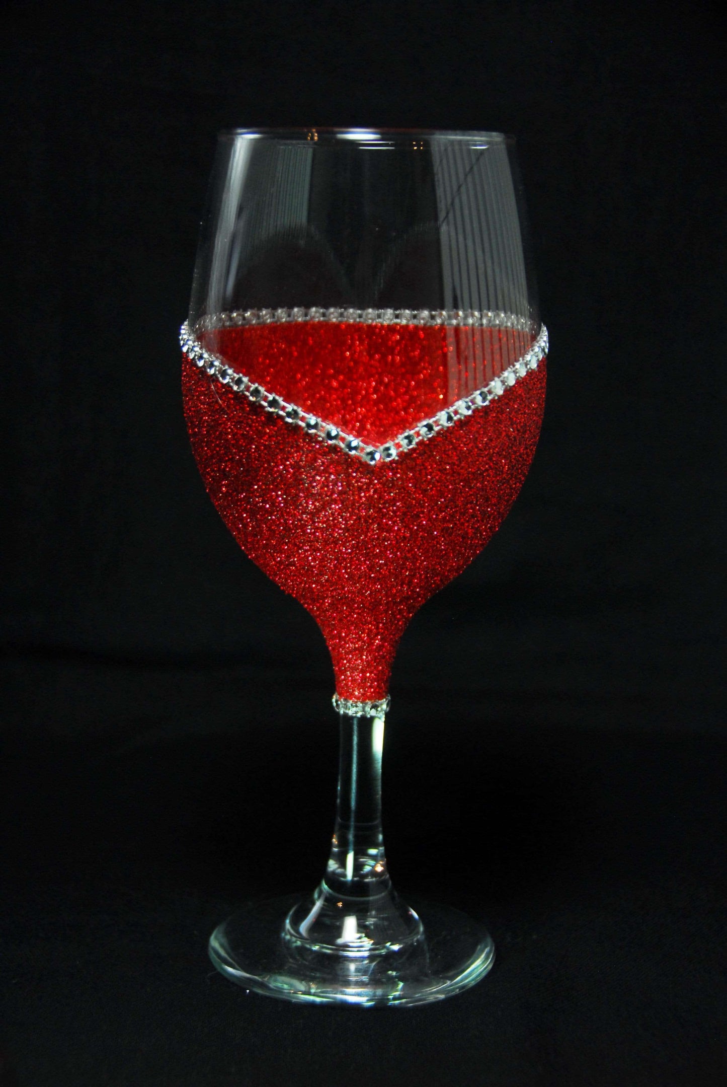 Drinkware Red / Stem Winey Bitches Co Bra Off, Hair Up,Wine Poured Bling Stem or Stemless Wine Glasses-Choose your color WineyBitchesCo