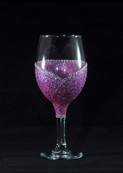 Classy with A Bitchy Side Bling Stem or Stemless Wine Glasses-Choose your color-Just Sayin' - Winey Bitches - Wine- Women- K9's