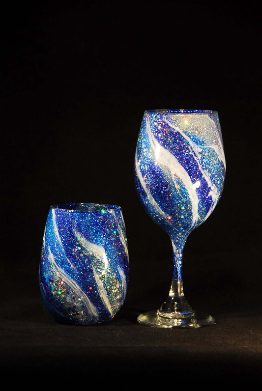 Winey Bitches Co Swirl Drinkware Stem or Stemless Wine Glasses-Choose your color