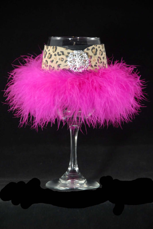 Winey Bitches Co "Exotic Pink" Jeweled  Floozie Coozie-.