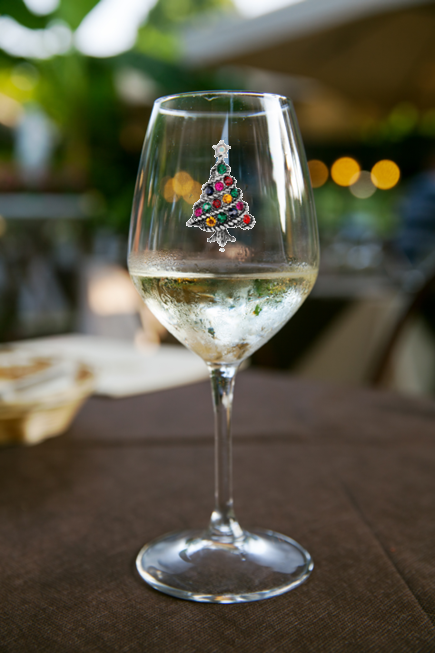 Winey Bitches Co Traditional Christmas Tree Tipsy Sips! "Magnetic Bling for your Wine Glass"