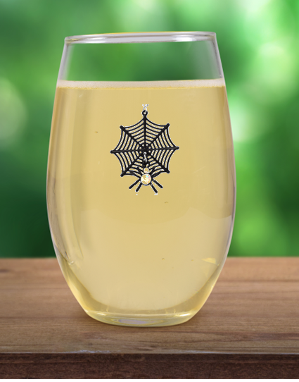 Winey Bitches Co Spider Web Tipsy Sip "Magnetic Bling for your Wine Glass"