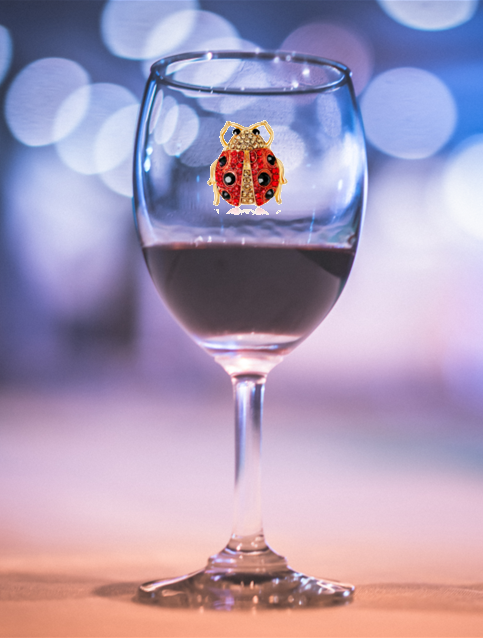 Winey Bitches Co Ladybug Tipsy Sip "Magnetic Bling for your Wine Glass"