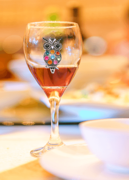 Winey Bitches Co Rhinestone Owl- Tipsy Sips (Magnetic bling charm for Drinkware)